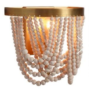 World Market White Wash Bead Sconce